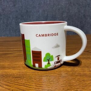 Starbucks Cambridge You Are Here Collection Mug 2015 Ceramic 14oz White Red